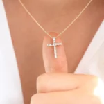 925 Silver Baguette Diamond Cross - Image 7