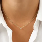 925 Silver Emerald Diamond Necklace - Image 4