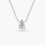 925 Silver Pear Shape Diamond Solitaire Necklaces - Image 4