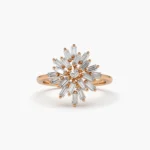 925 Silver Ballerina Baguette Diamond Cluster Ring - Image 8