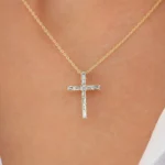 925 Silver Baguette Diamond Cross - Image 2