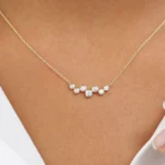 925 Silver Floating Diamond Bubble Necklace