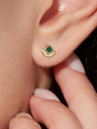 925 Silver Fan Stud Earrings