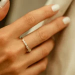 925 Silver Slanted Marquise and Round Diamond Ring - Image 5