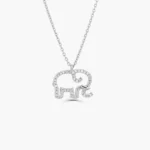 925 Silver Diamond Elephant Charm Necklace