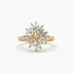 925 Silver Ballerina Baguette Diamond Cluster Ring - Image 10