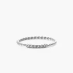 925 Silver Twisted Diamond Wedding Band - Image 3