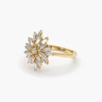 925 Silver Ballerina Baguette Diamond Cluster Ring - Image 2