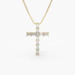 925 Silver Baguette Diamond Cross