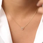 925 Silver Tiny Diamond Heart Necklace - Image 2