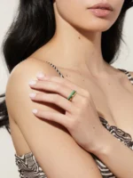 925 Silver Lille Green Ring
