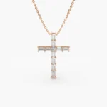 925 Silver Baguette Diamond Cross - Image 3