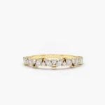 925 Silver Slanted Marquise and Round Diamond Ring