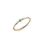 925 Silver Diamond Turquoise Segment Ring