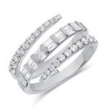 925 Silver Triple Open Diamond Wrap Ring