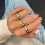 925 Silver Multi-shape 3-Row Diamond Ring - Image 2