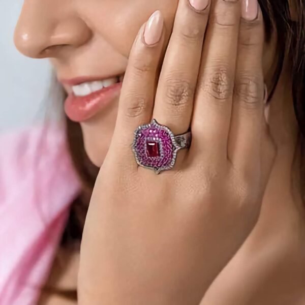 925 Silver Big Stone Cocktail Ring