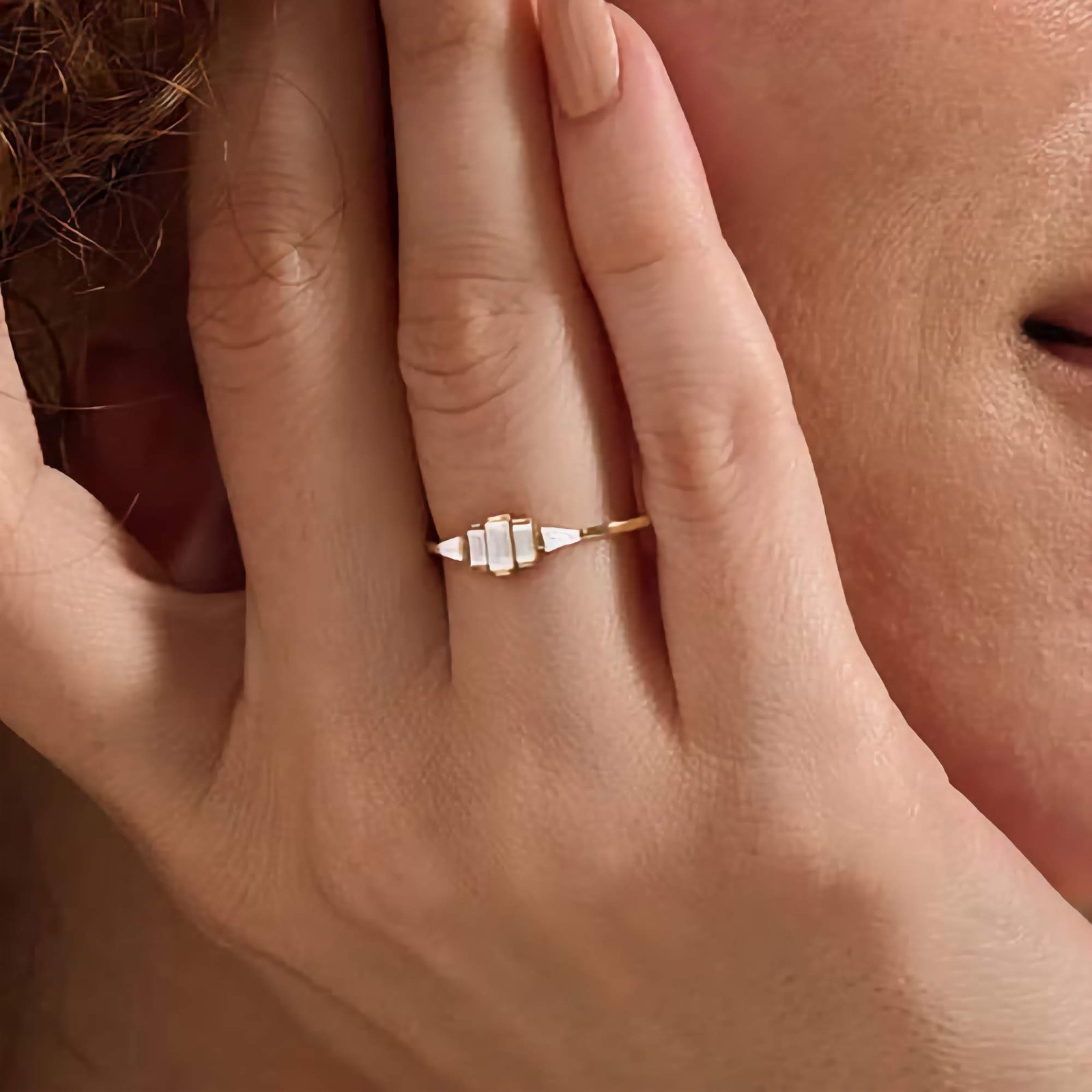 925 Silver Art Deco Engagement Ring - Image 1