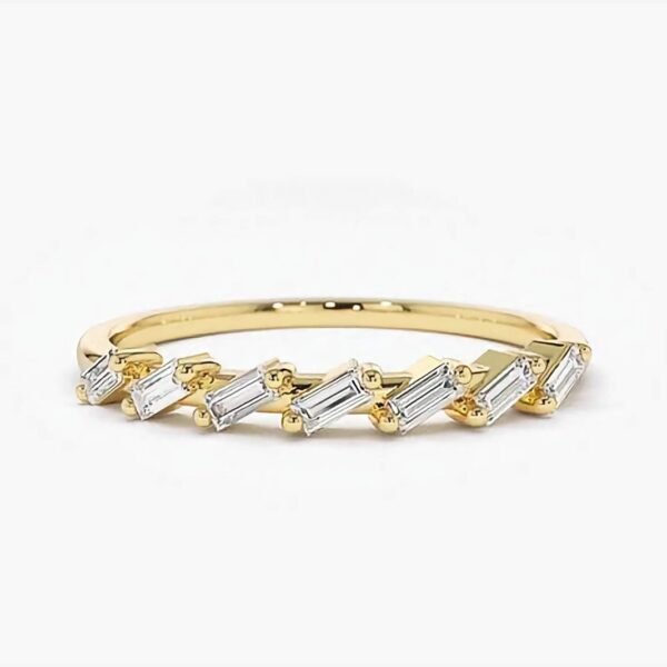 925 Silver Baguette Diamond Ring