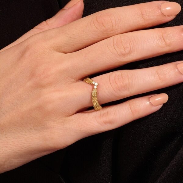 925 Silver Pave Laurel Wreath Ring